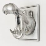 Pliustrys 3D spausdintas sidabrinis Hipopotamas