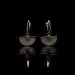 Ag jewellery auskarai „Pusė“ su topazais