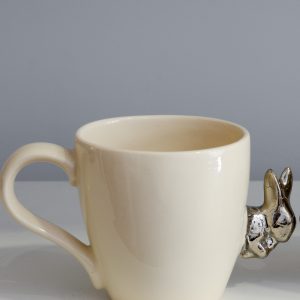 Ceramic Heart puodelis su zuikeliu