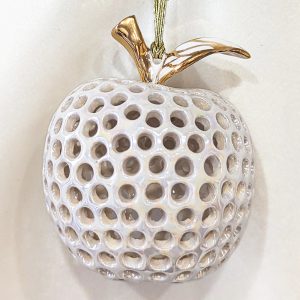 Stela Ceramics pakabinamas obuolys Baltas